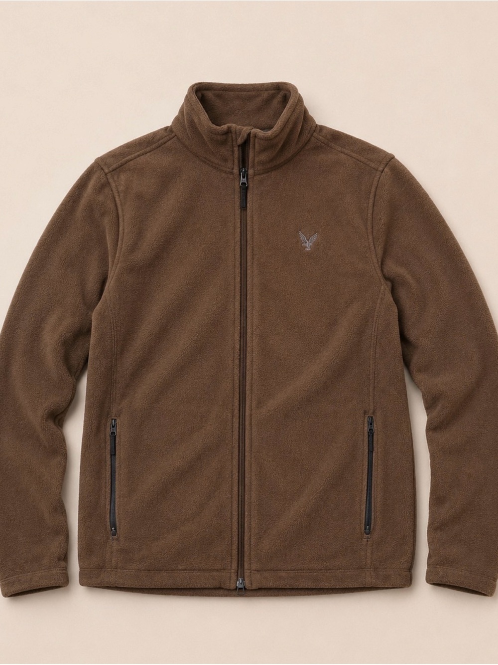 American Eagle Outfitters Brown Full-Zip Fleece Jacket